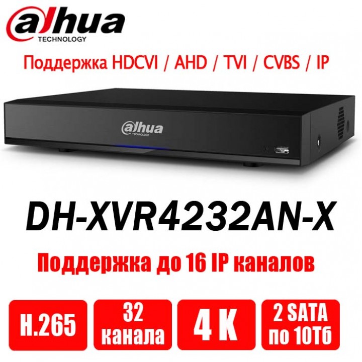 Dahua DH-XVR4232AN-X на 32 камеры видеорегистратор